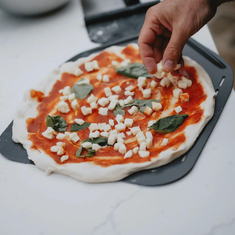 Gino D'Acampo 12" Perforated Pizza Peel: Effortlessly Slide, Rotate, and Retrieve Pizzas - Professional-Grade Perforated Pizza Paddle - Essential Tool for Perfect Homemade Pizzas