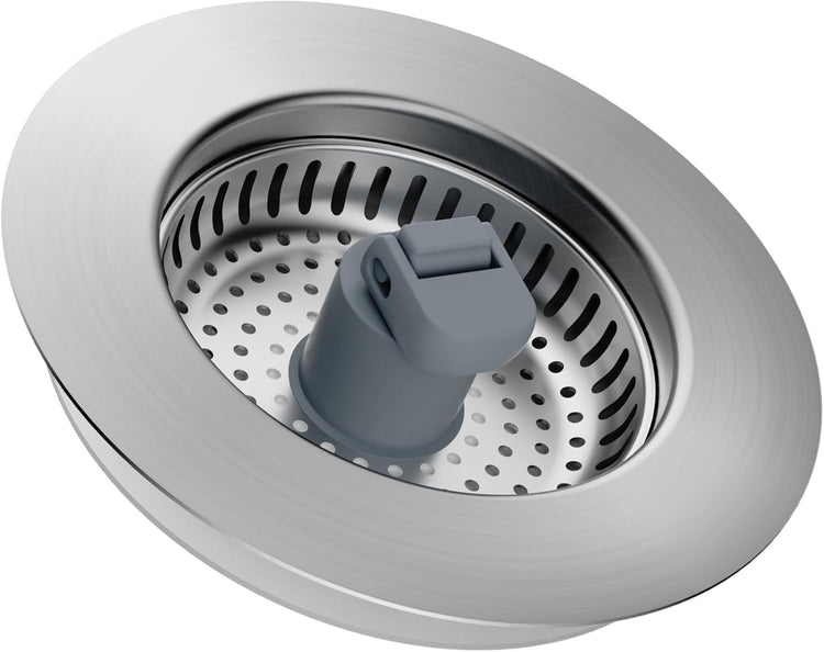 Hibbent 3 in 1 Kitchen Sink Drain Strainer, Stainless Steel Drain Stopper Combo, Pop Up Sink Stopper, Anti-Clogging Metal Basket Strainer with Handle for US Standard 3-1/2" Drain