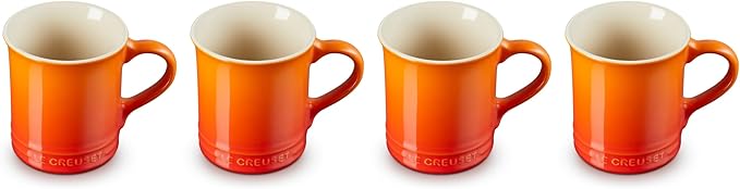 Le Creuset Stoneware Set of 4 Mugs, 14 oz. each, Flame