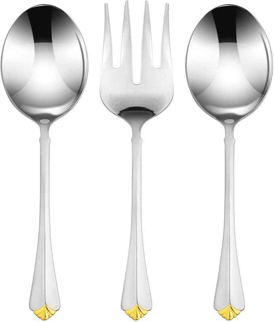 75-Pc Luxury Flatware Set for 12 w/Storage Case 24K Gold Premium Dining Cutlery Service - 18/10 Surgical Stainless Steel Silverware Hostess Serving Set in a Chest
