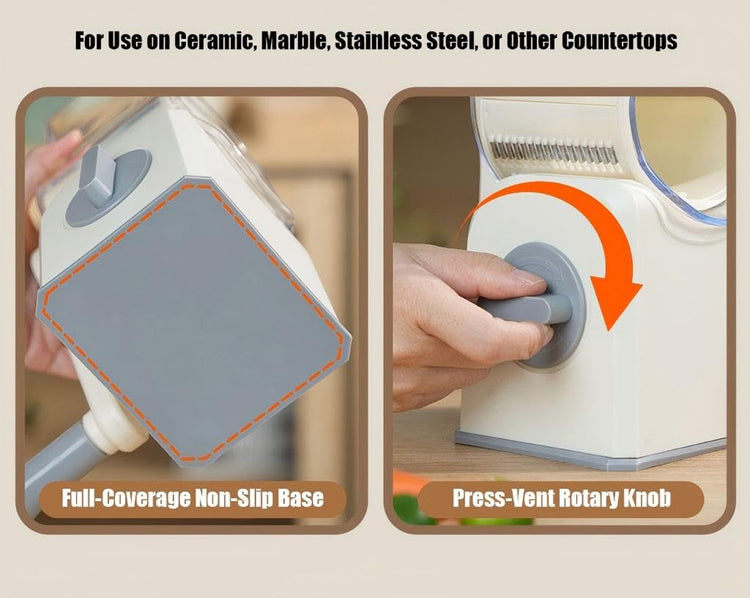Rotary Cheese Grater with Hand Crank