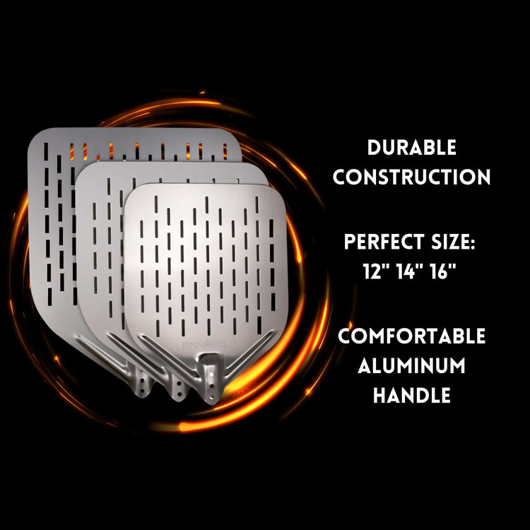 14 Inch Perforated Pizza Peel with Aluminum Handle