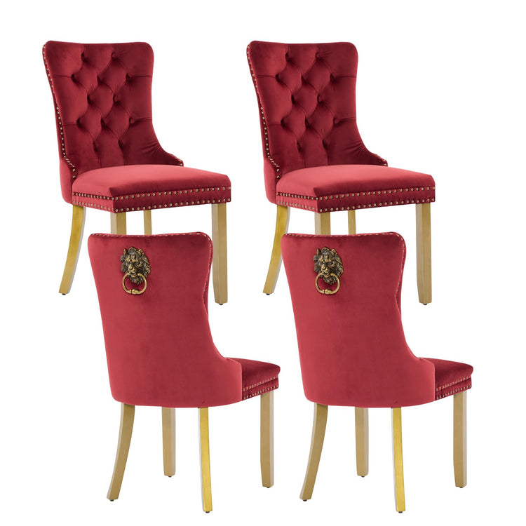 Burgundy Velvet Dining Chairs Set of 4 (4 Count)