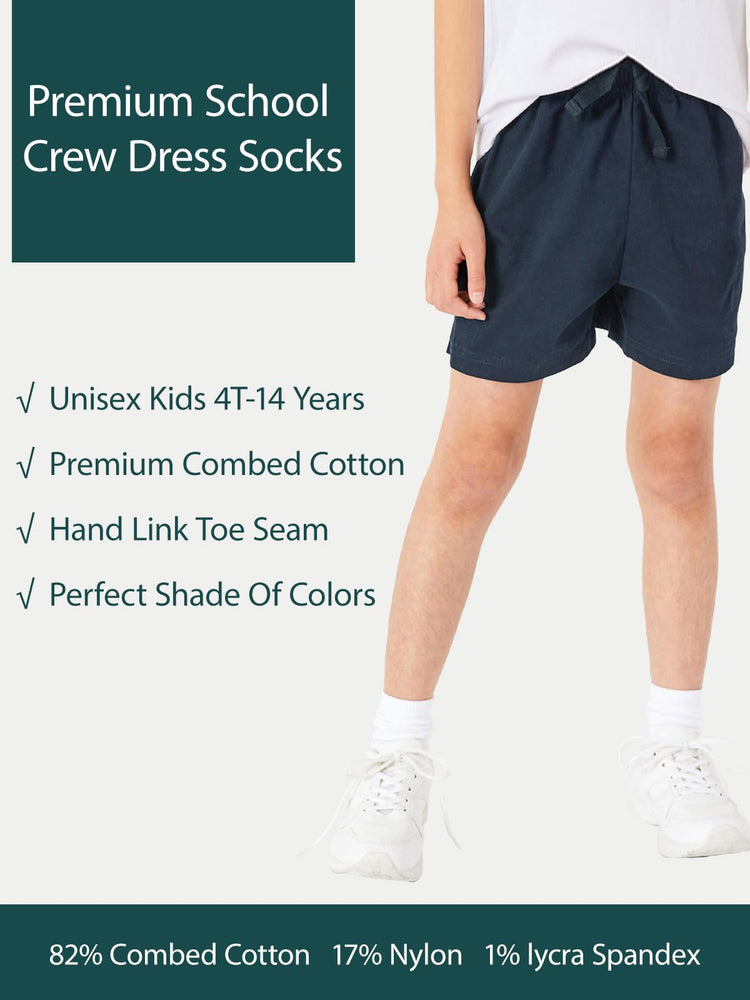 Unisex Kids Boys Girls Soft Cotton School Socks 6 (6 Count)