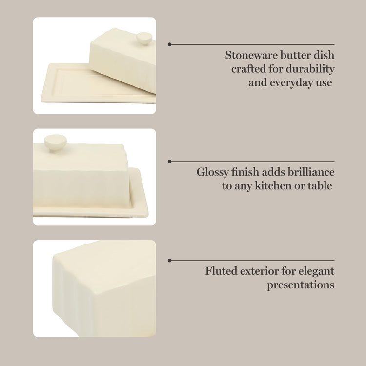 Broadbrook Stoneware Butter Dish with Lid