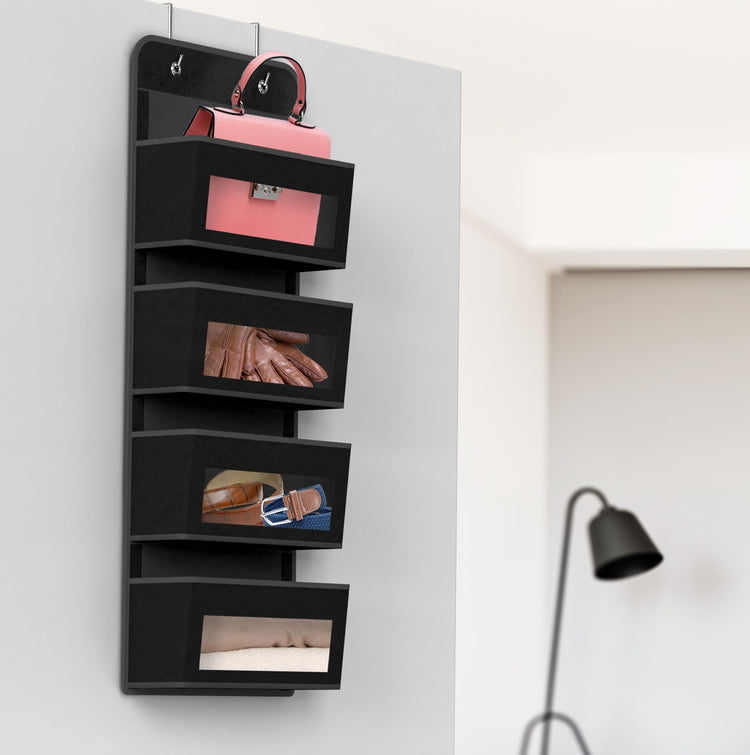 4 Clear Window Pocket Over Door Hanging Organizer