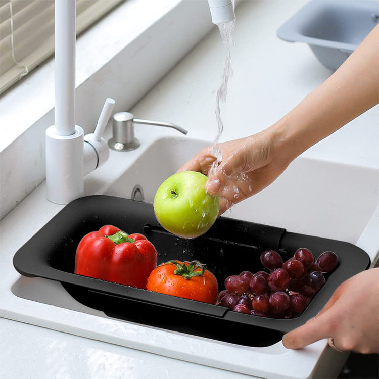 Collapsible Sink Colanders and Strainers Basket Extendable Plastic Fruit Vegetable Strainer Drainer Basket for Kitchen