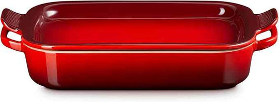 Le Creuset Stoneware Rectangular Dish with Platter Lid, 3 qt., Cerise