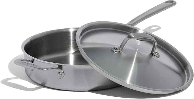 Made In Cookware – 7 Piece Stainless Steel Cookware Set – 5-Ply Stainless Clad – Includes Frying Pan, Saucepan, Saute Pan, Stock Pot – Professional Cookware – Crafted in Italy – Induction Compatible