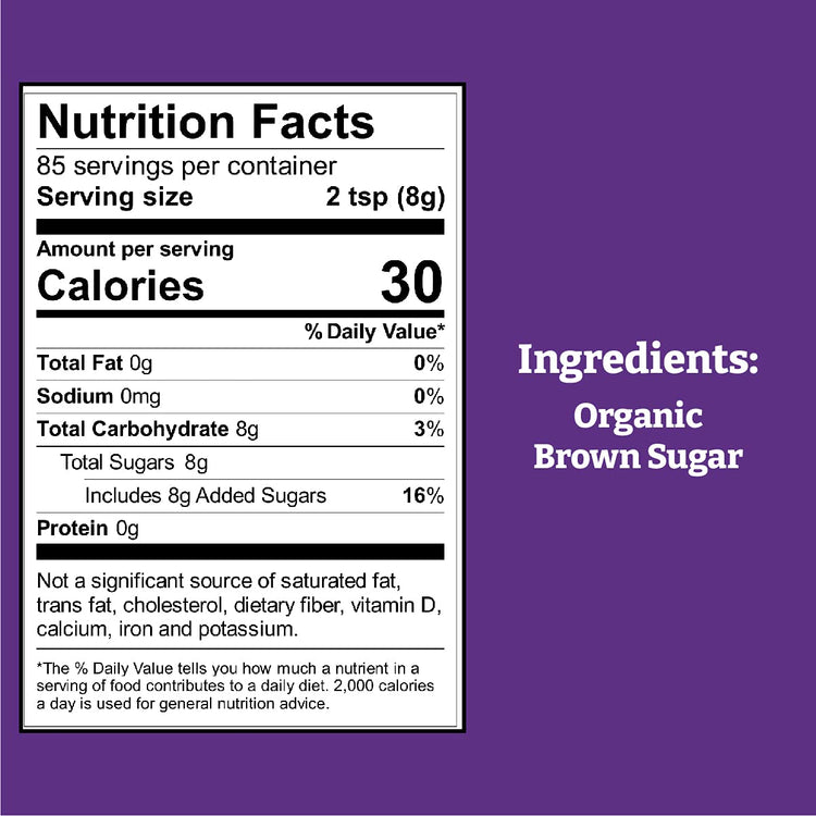 Fair Trade Organic Dark Brown Granulated Sugar (144 Ounce)