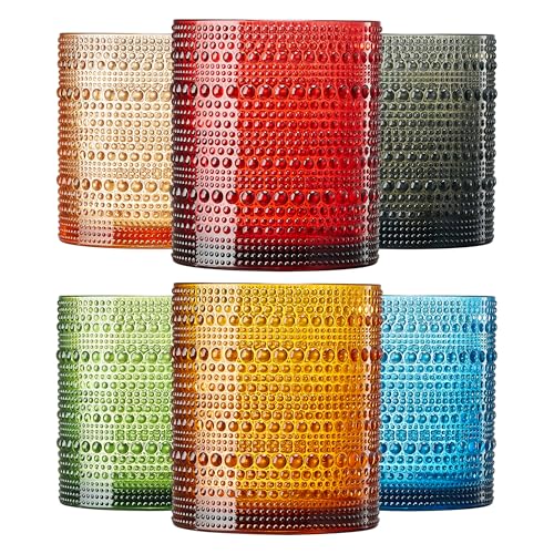 Plastic Hobnail Drinking Glasses Set of 6 Neutral Tones Cups 10oz