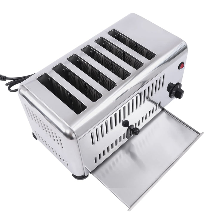 Commercial Toaster 6 Slices Stainless Steel Pop