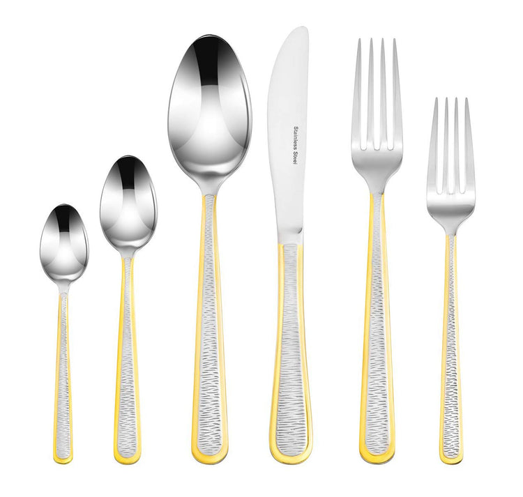 Venezia Collection Gold Flatware Serving Set for 12