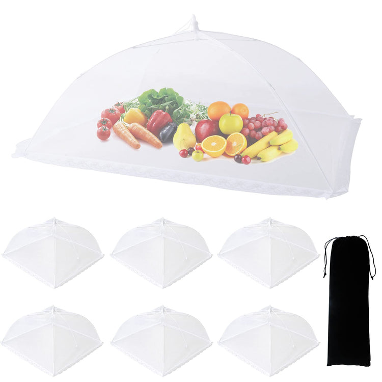 7 Pack Food Covers for Outdoors Mesh Screen Include Food Tents 1 Extra Large (7 count)