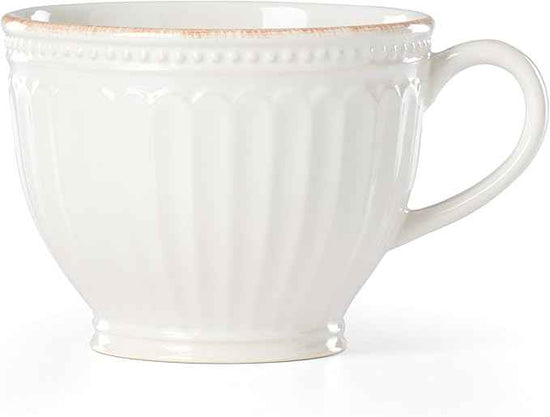 Lenox French Perle Groove 2-Piece Latte Mug Set, 2.30 LB, White