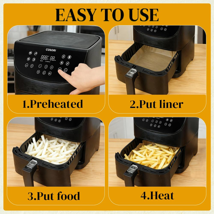 Small Air Fryer Disposable Paper Liners for 2 to 5QT Airfryer (200 Count)
