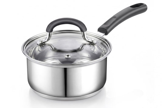 Professional 1 Quart Stainless Steel Saucepan with Lid