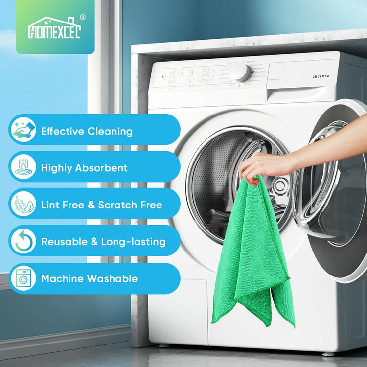 Green Microfiber Cleaning Cloth (12 Count)