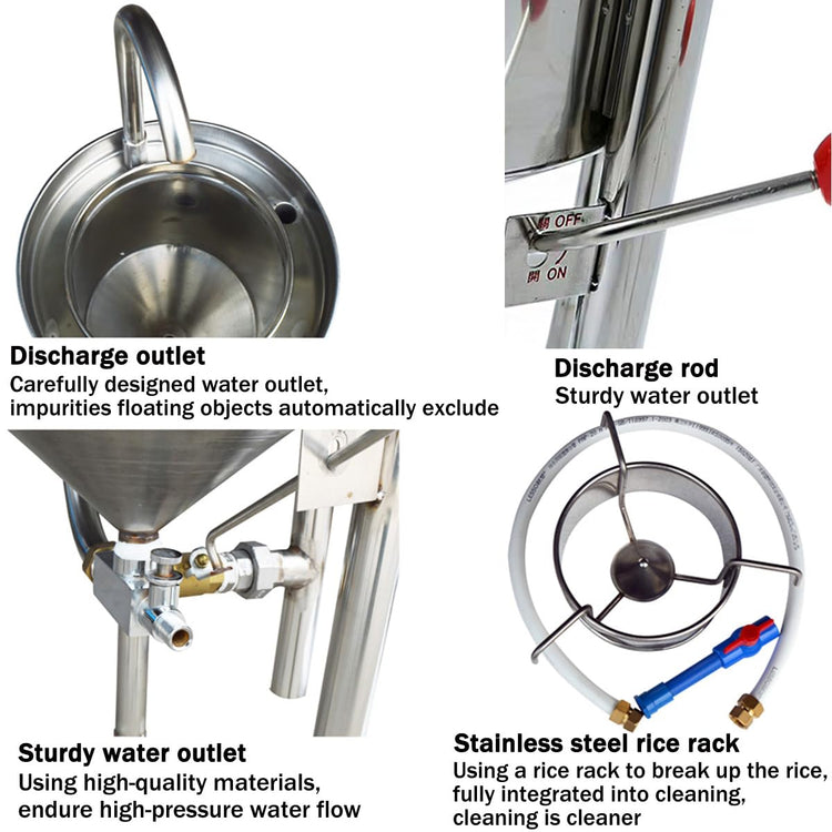 Commercial Rice Washer Kitchen Rice Washing Machine Hydraulic Pressure Type 44lbs Capacity