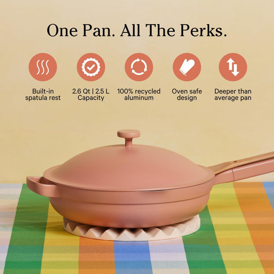 Our Place Always Pan 2.0-10.5” (2.6 Qt) Nonstick, Toxin-Free Ceramic Cookware | Patented 10-in-1 Aluminum Frying & Sauté Pan | Safe for Oven, Induction & All Cooktops up to 450°F | Spice - Nestoria