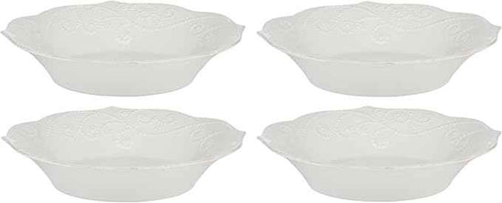 Lenox 890951 French Perle 12-Piece Plate & Bowl Dinnerware Set White