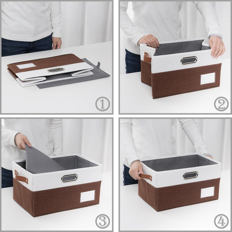 Foldable Storage Bins with Handles [3 (3 Count)
