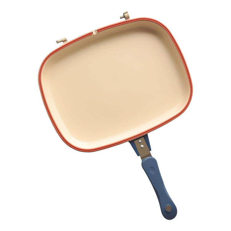 12-Inch Take-A-Part Double Skillet – Nonstick Ceramic Coated Frying Pan for All Stovetops (Gas, Electric, Induction, Ceramic) – Dishwasher Safe with Extra Silicone Seal