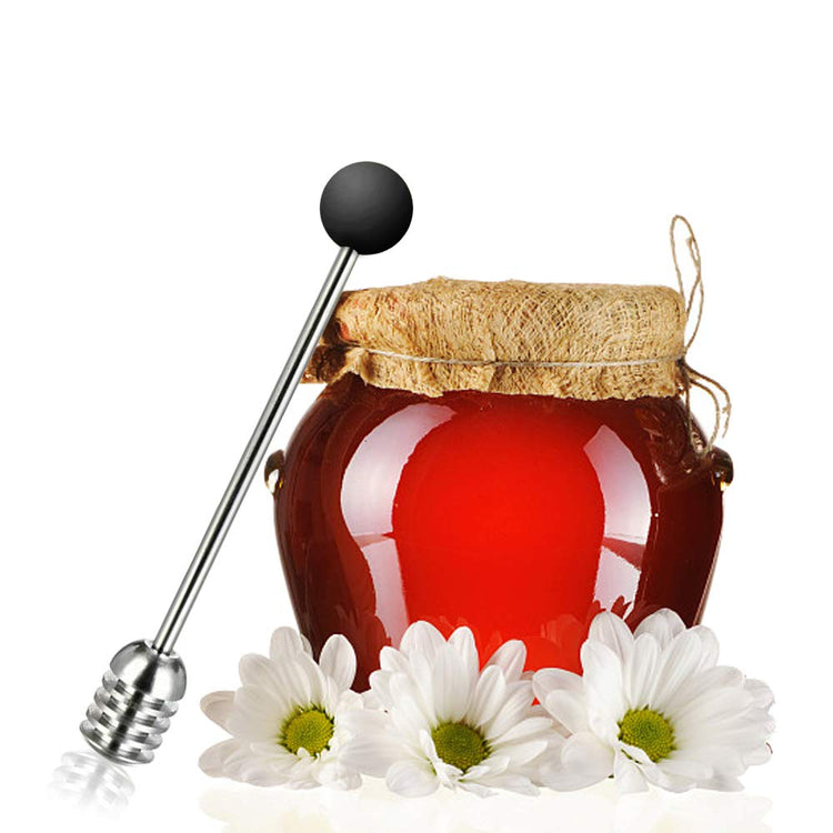 Stainless Steel Honey Dipper Stick 6.3 Inch Honey Wand Server for Honey Pot Dispense Drizzle Honey
