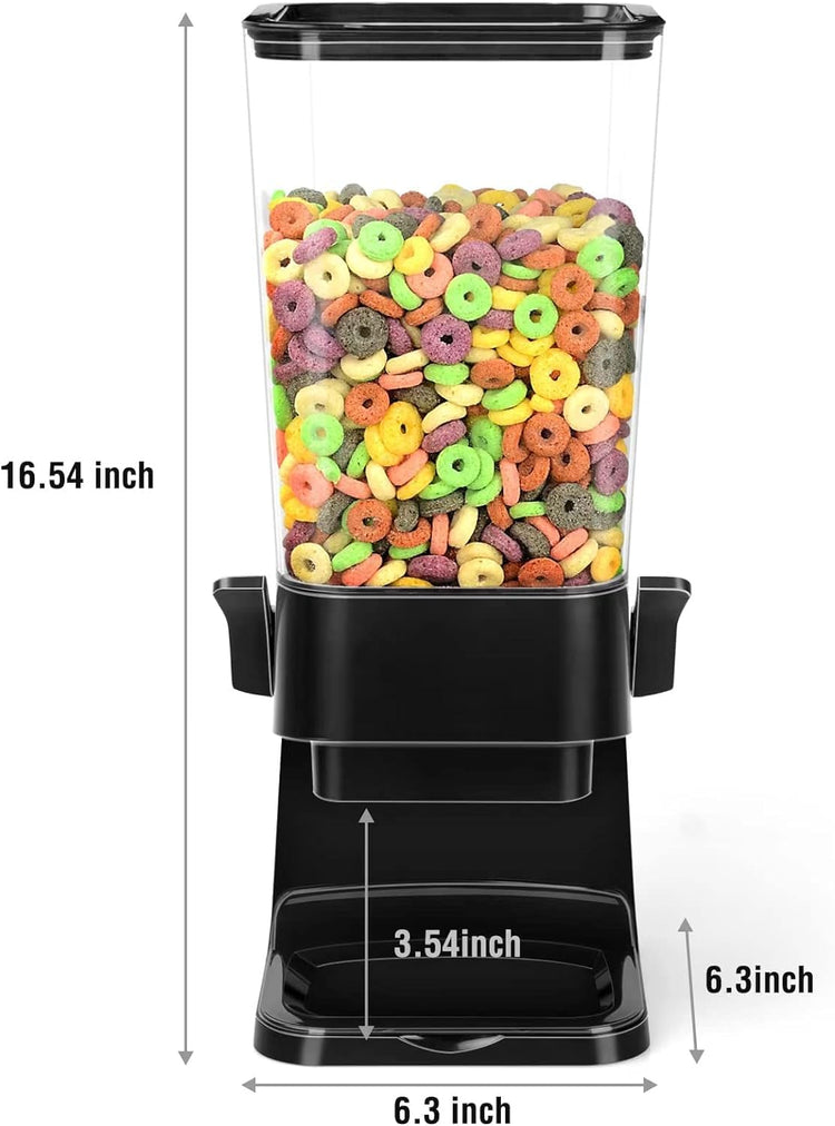 Cereal Dispenser Countertop Large Cereal Containers Storage Black