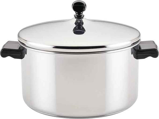 Farberware Classic Stainless Steel 6-Quart Stockpot with Lid, Stainless Steel Pot with Lid, Silver