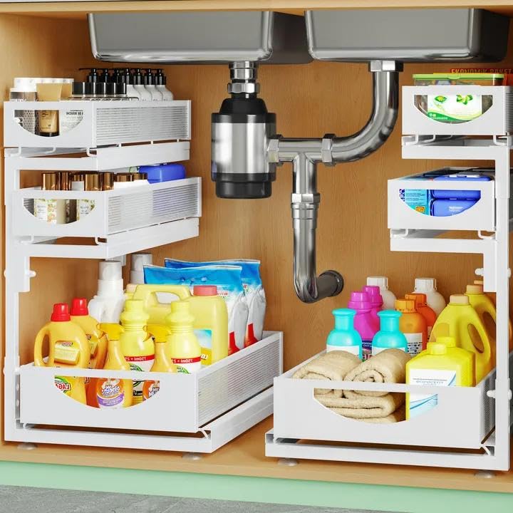 Under Sink Organizer (2Pack-3Tier / White)