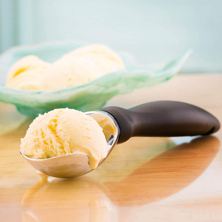 Stainless Steel Ice Cream Scoop with Soft Grip Handle