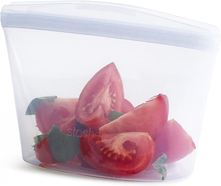 Stasher Premium Silicone Reusable Food Storage Bowl, Clear, Microwave, Sous Vide, Dishwasher, Oven and Freezer Safe, BPA Free, Leak-free, Eco-friendly, 2-Cup Bowl