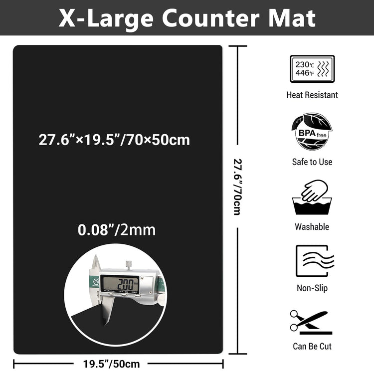 2mm Thick Silicone Mats for Kitchen Counter