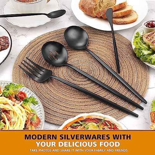 5pcs Matte Black Serving Set