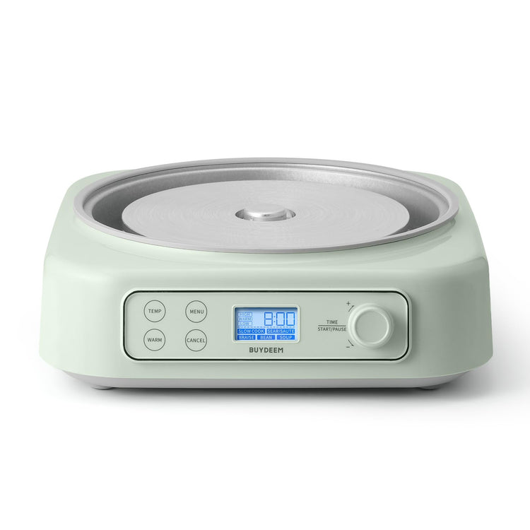 LP55 5-in-1 Slow Cooker, Compatible with Various Cookwares, Multi-Cooker with Two Temperature Settings, Auto Keep Warm for 2H, Cozy Greenish, Pot Not Included