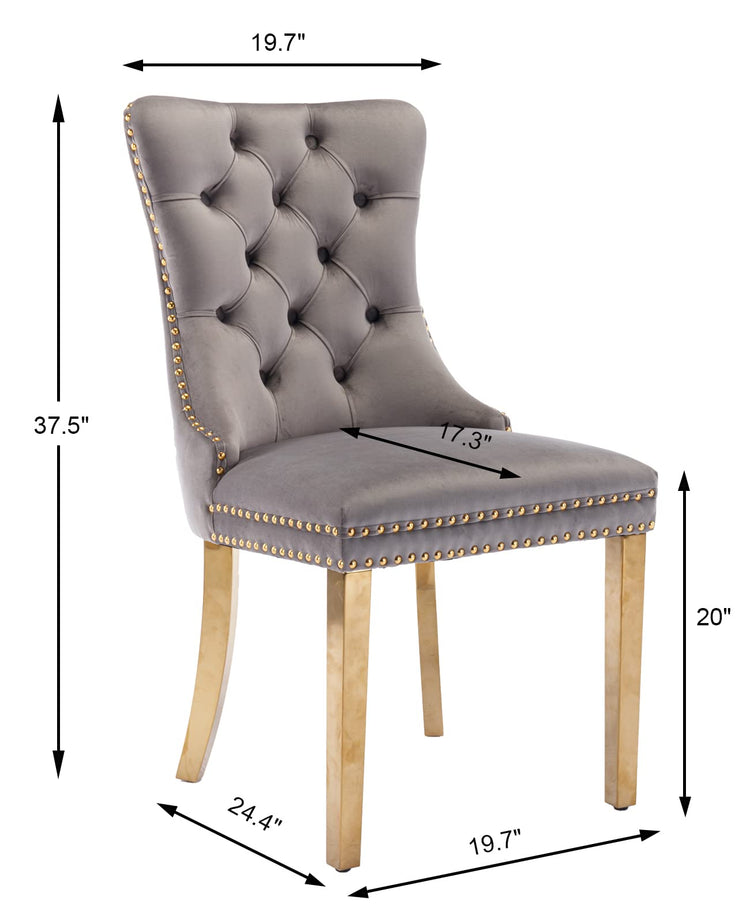 Grey Velvet Dining Chairs Set of 4 (4 Count)