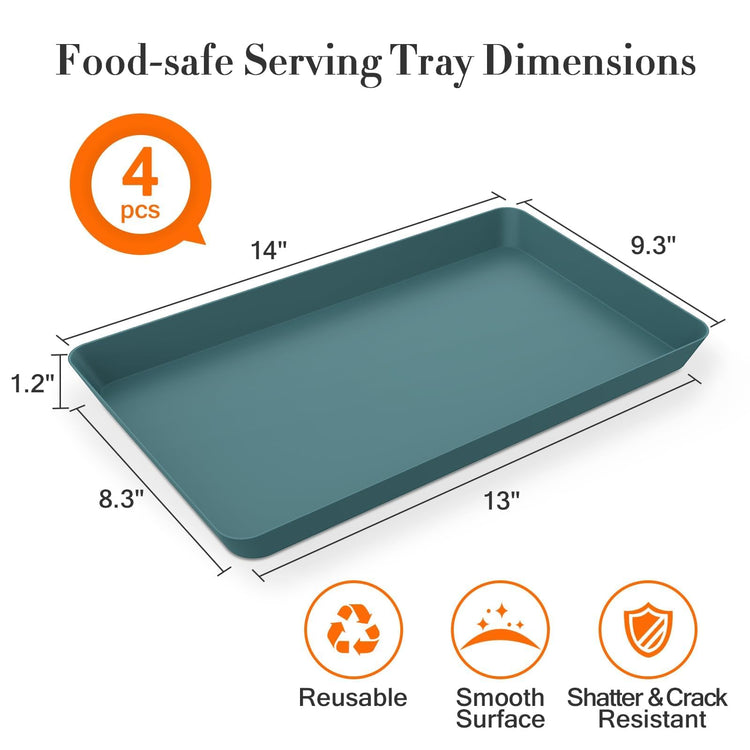 4 pcs Serving Tray for Entertaining (4 Count)
