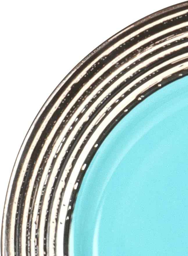 48 Piece Dinnerware Set, Ceramic Plates and Bowls Sets for 8, Microwave and Dishwasher Safe, Handcrafted Tree Bark Series Dish Set, Turquoise