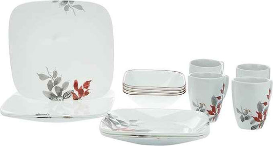 CORELLE Square Kyoto Leaves 16-pc Set