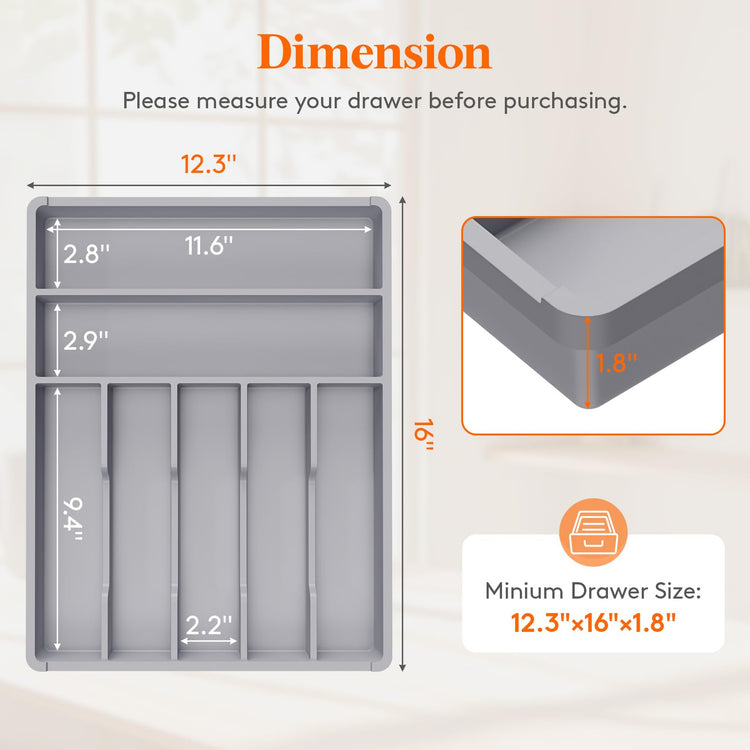 Silverware Drawer Organizer Tray