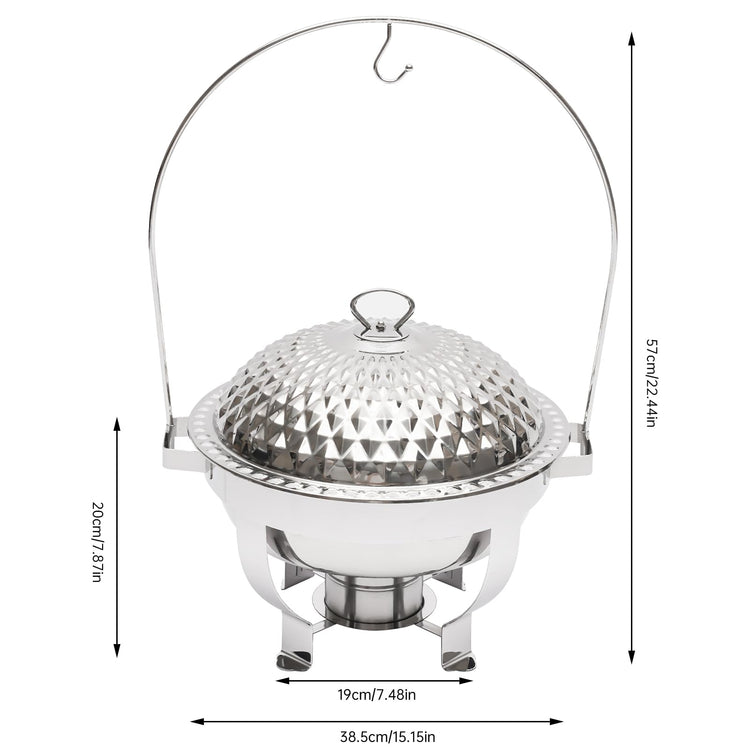 Chafing Dish Buffet Set Silver Accent