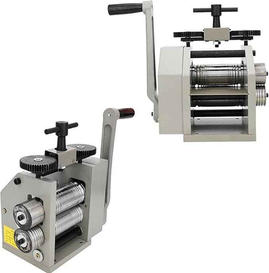 4-in-1 Rolling Mill, 2/"50mm Jewelry Rolling Mill with Hand Crank, Rolls Gold/Silver/Brass/Copper into Sheet, Square/Half-Round/Round Wires (Multi-Size) | 0.03-6.5mm Press Thickness