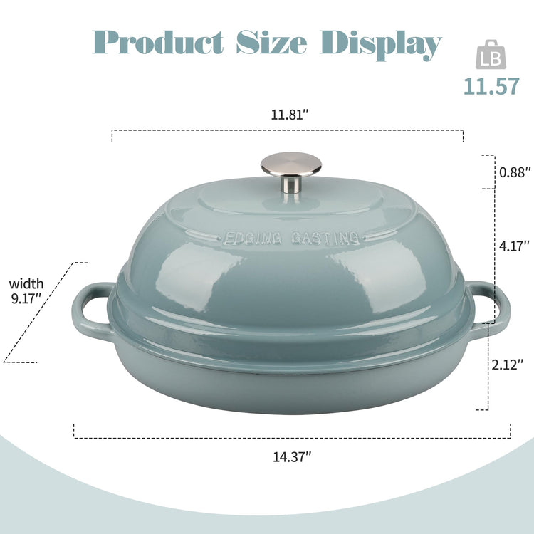 Enameled Oval Cast Iron Dutch Oven Pot with Lid