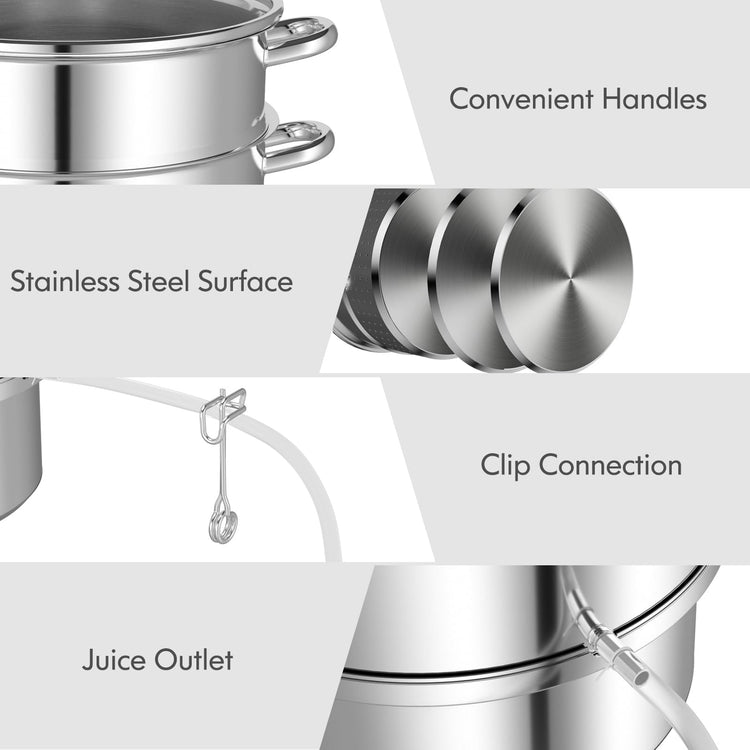 11 Quart Juice Steamer Fruit Vegetables Juicer Steamers w (3 Count)