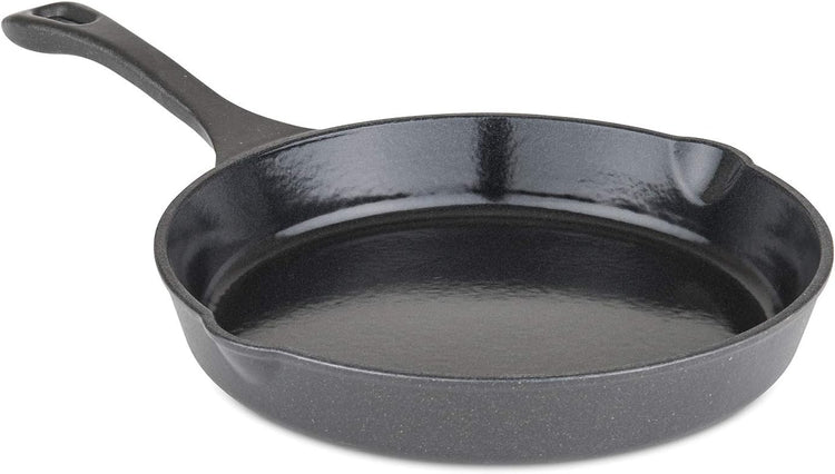 Viking Cast Iron Skillet, 10 Inch Enameled Frying Pan, Kitchen Cookware, Charcoal - Nestoria