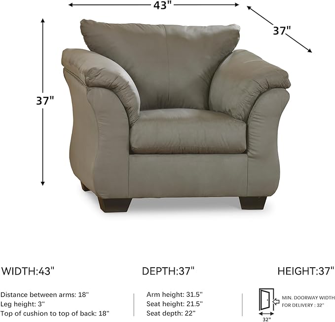 Signature Design by Ashley Darcy Casual Plush Chair, Grayish Brown