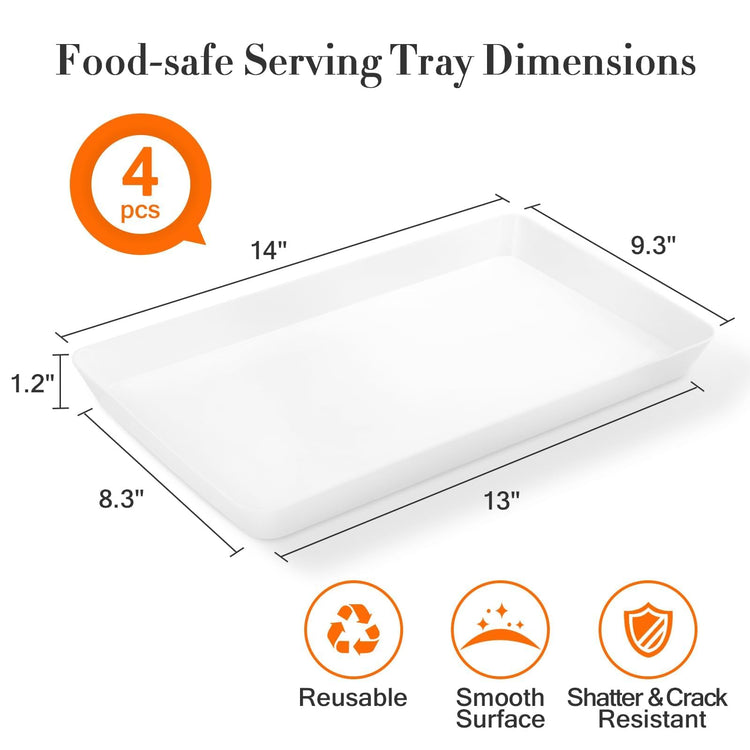 4 pcs Serving Tray for Entertaining (4 Count)