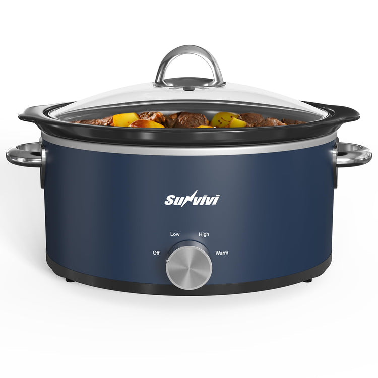 3 Quart Slow Cooker & Mini Food Warmer with 3 Heating Settings