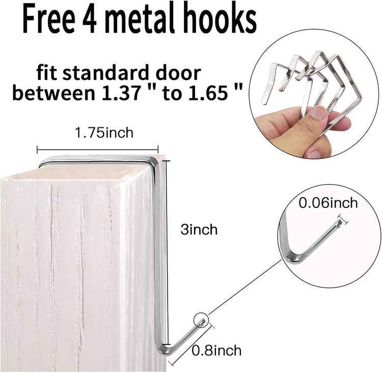 Extra Large Hanging Crystal Clear Over Door Shoe Organizer, Closet Shoe Rack with 12+6 Pockets, 8 Hooks, Grey (59"x 21.6")